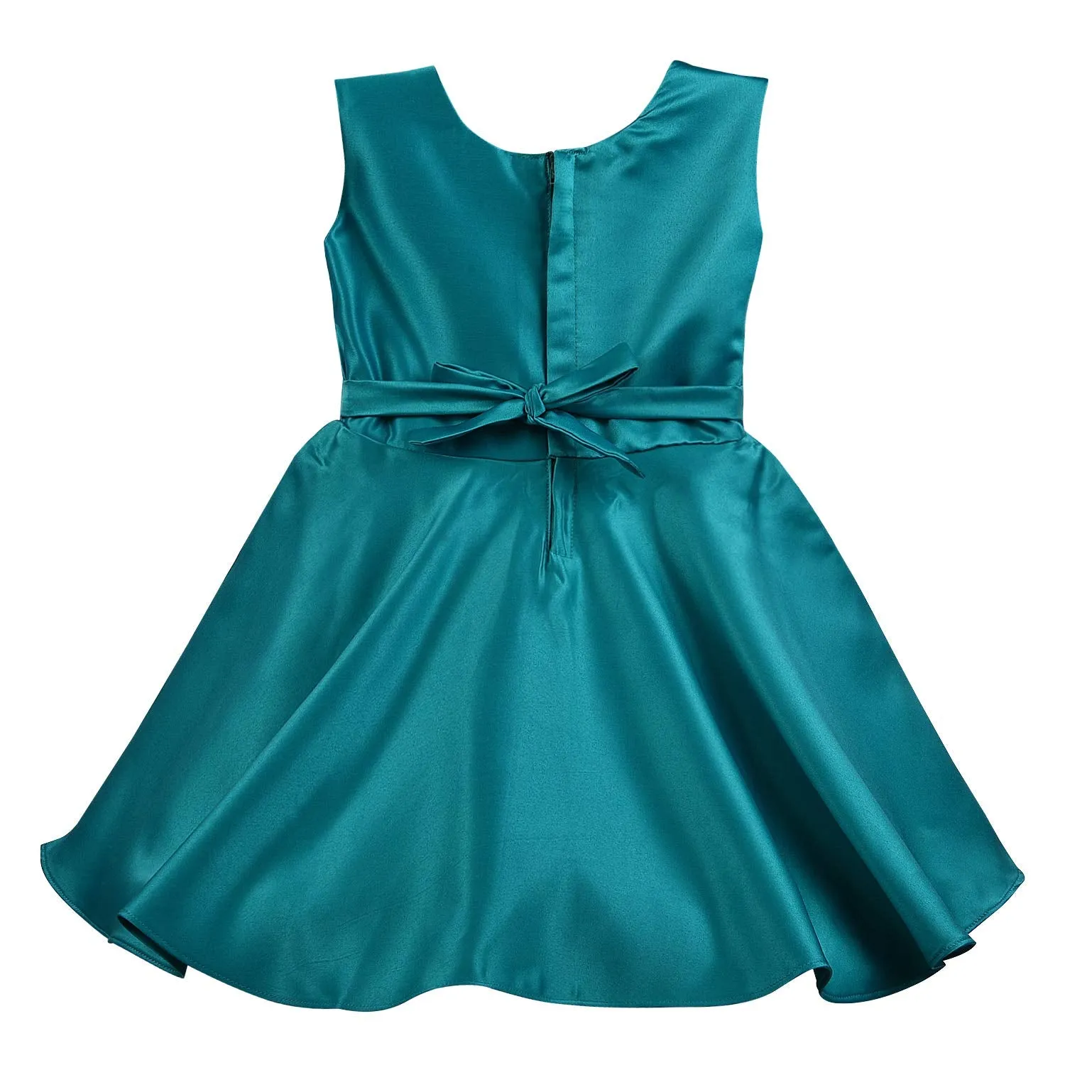 Girls A-line Sleeveless Satin dress