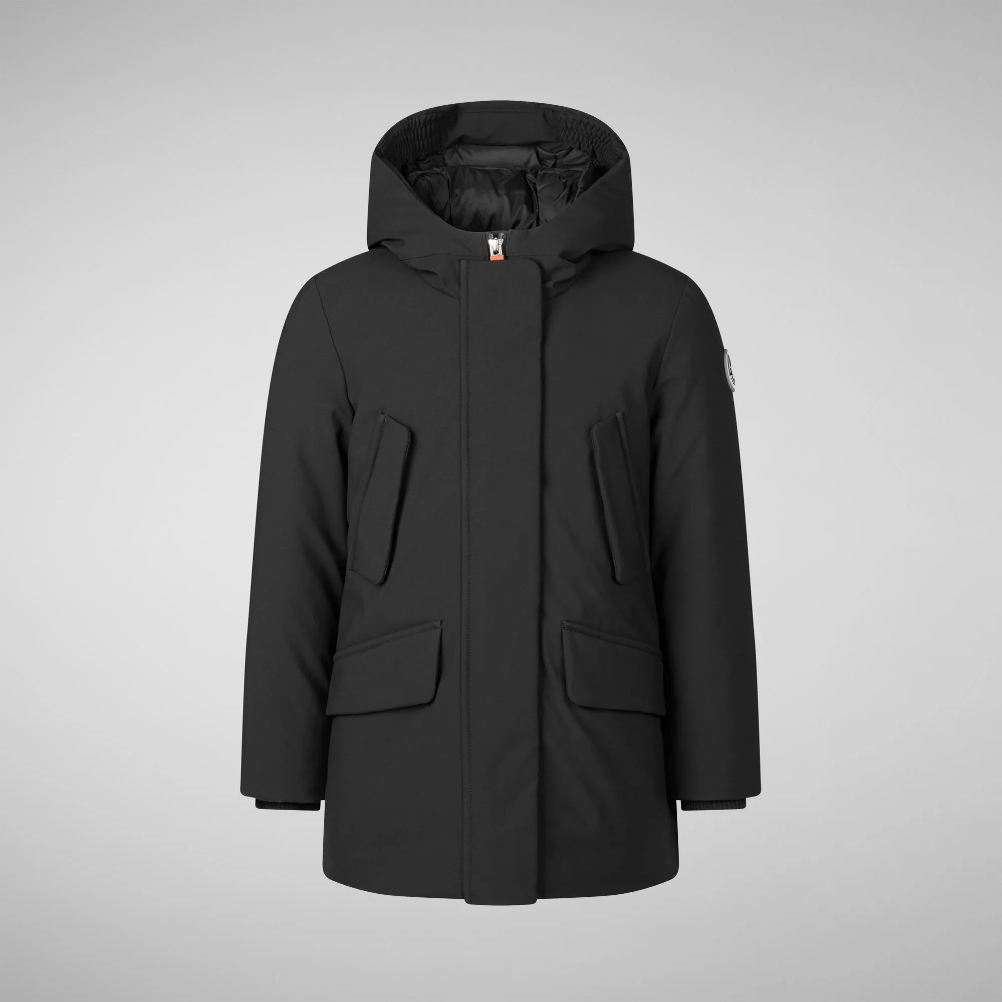 Girls' hooded parka Ally in black