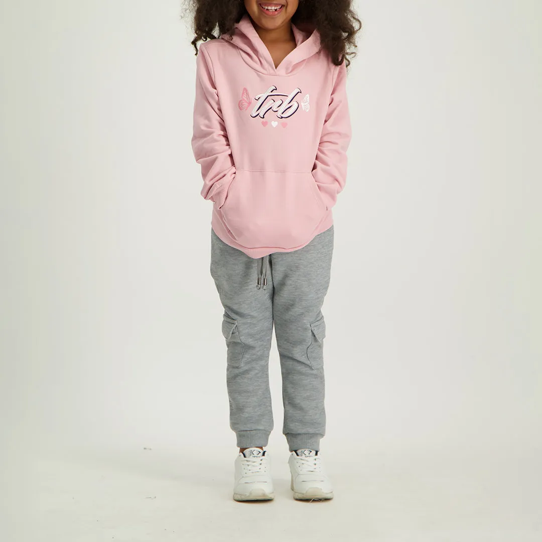 Girls Pink Hooded Sweater