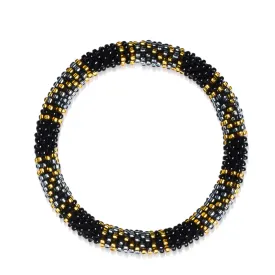 Golden Moonlight | Himalayan Glass Bead Bracelet