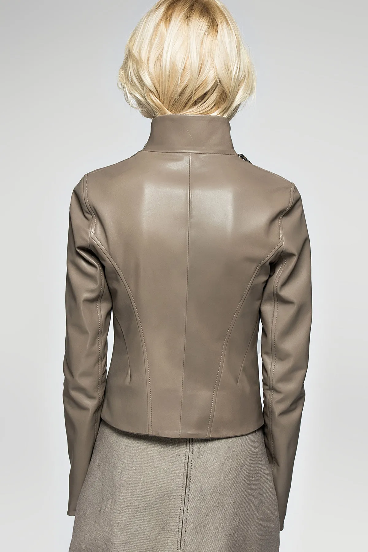 Grey Leather Jacket