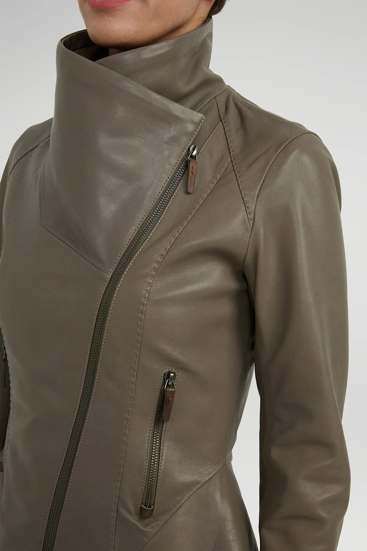 Grey Leather Jacket