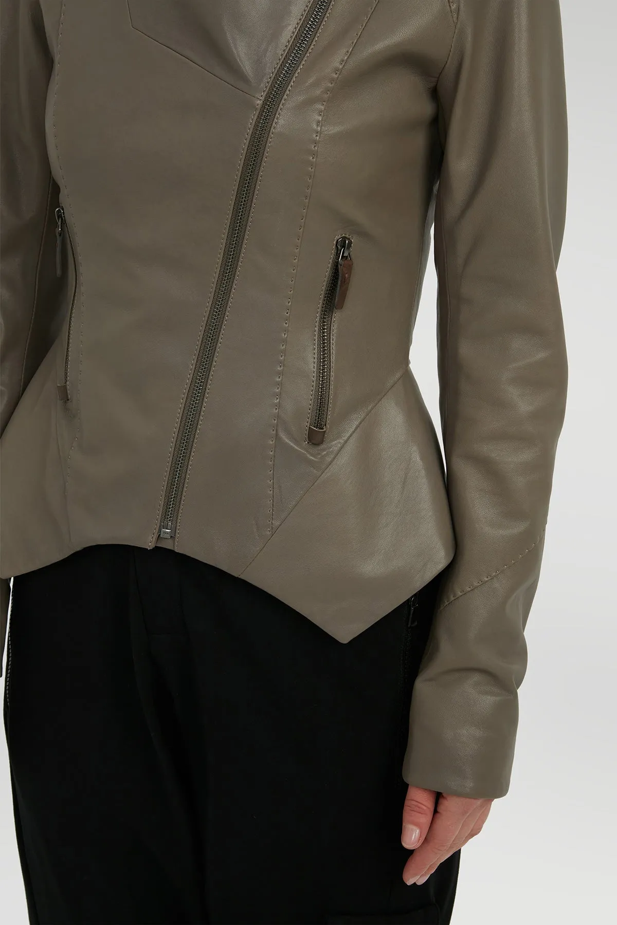 Grey Leather Jacket