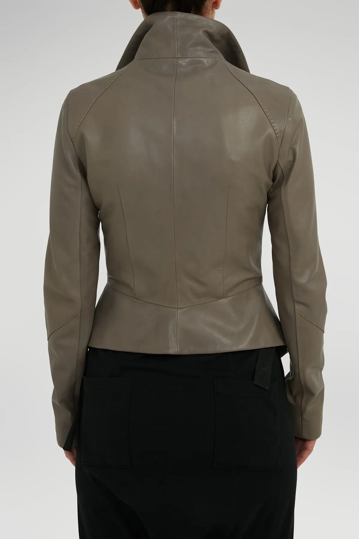 Grey Leather Jacket