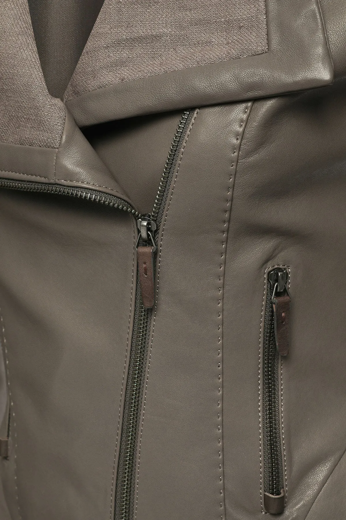 Grey Leather Jacket