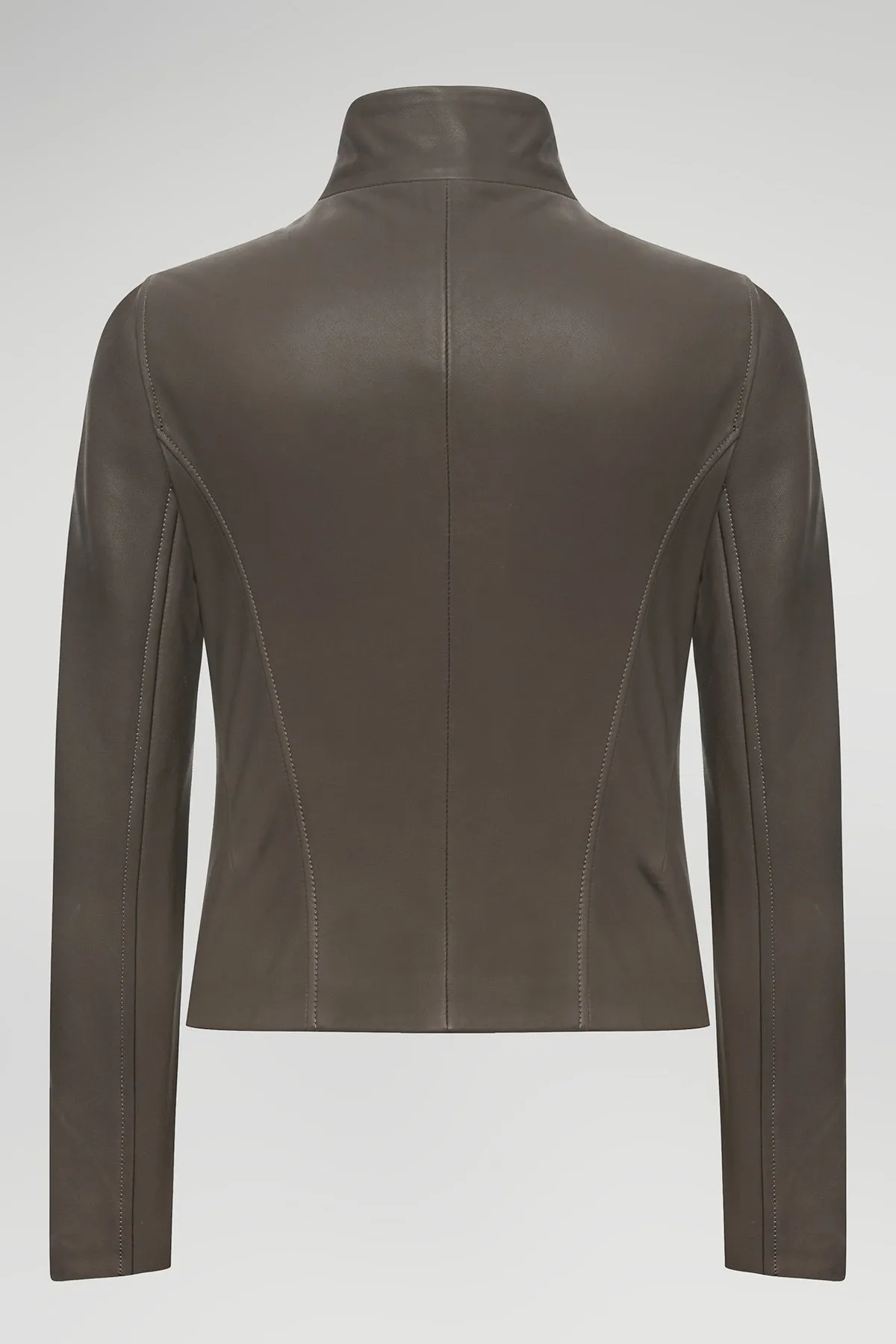 Grey Leather Jacket