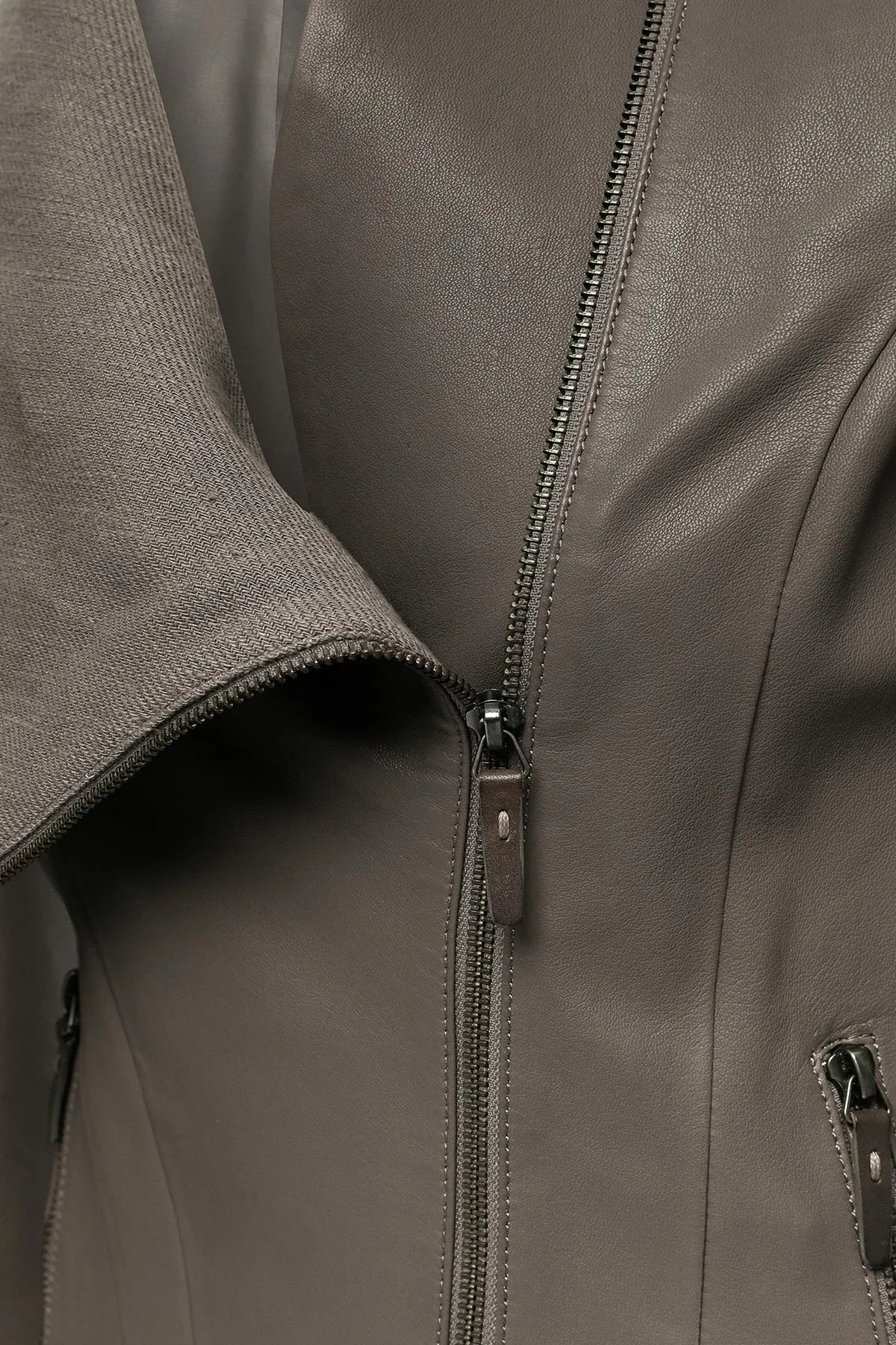 Grey Leather Jacket