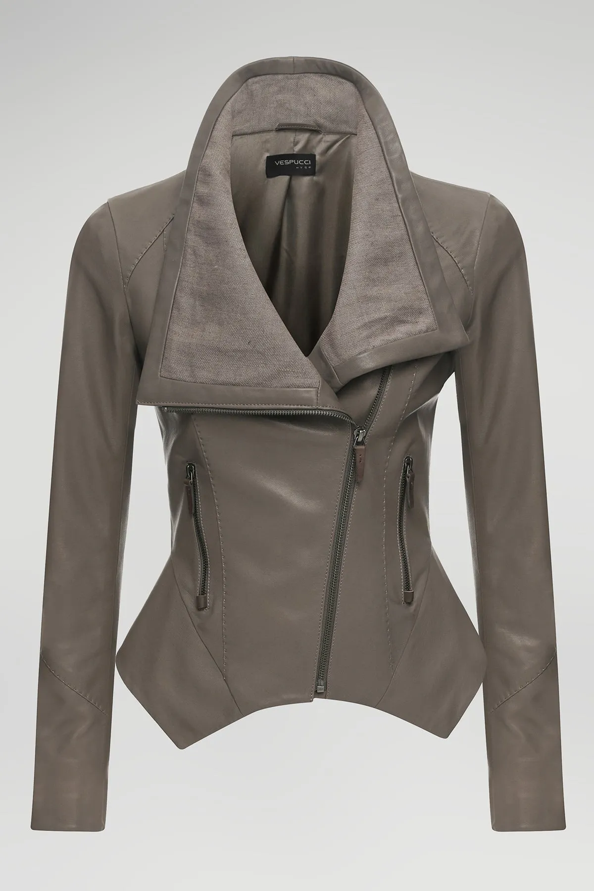 Grey Leather Jacket