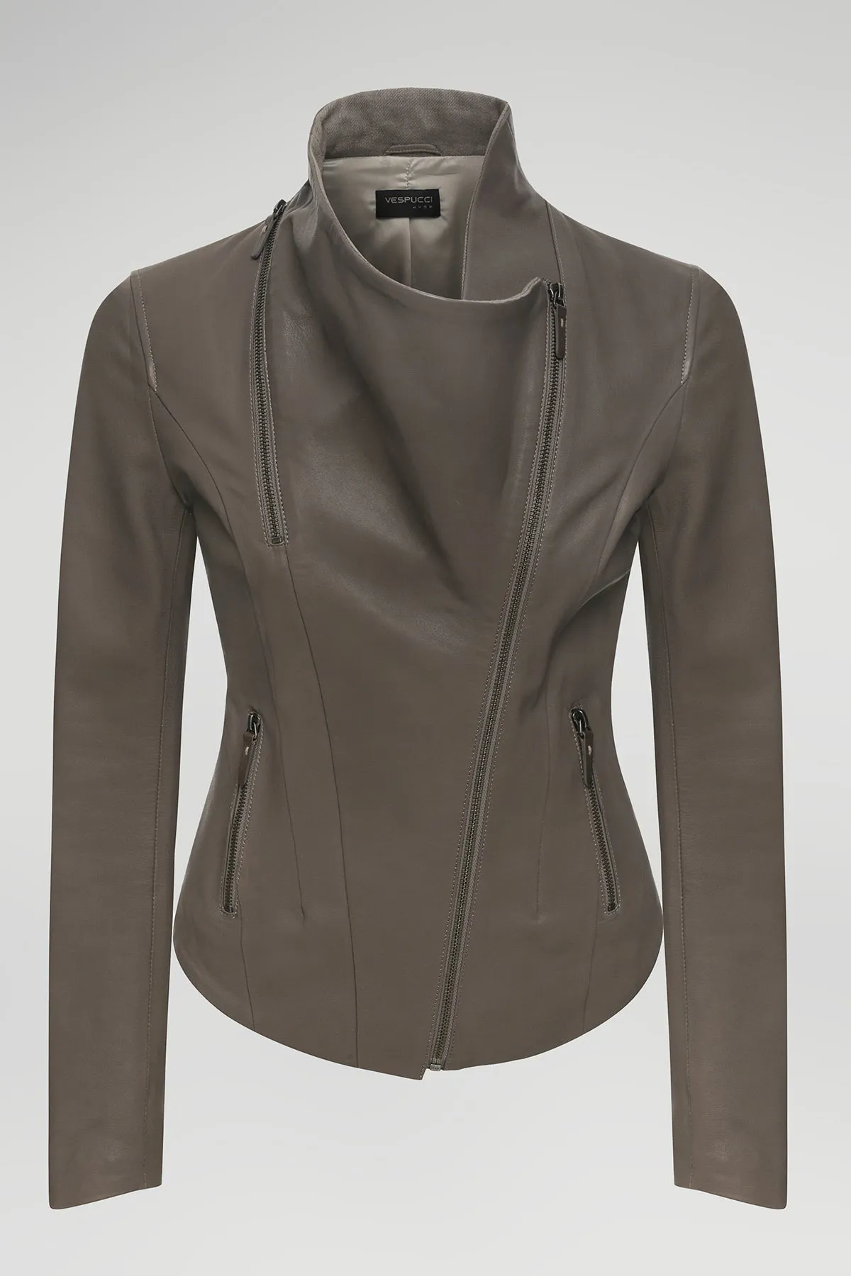 Grey Leather Jacket