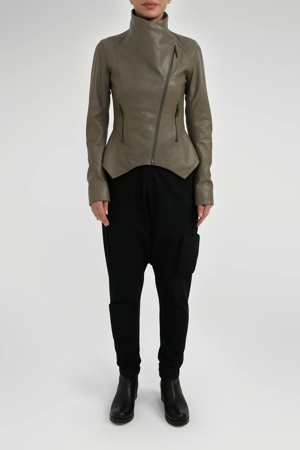 Grey Leather Jacket