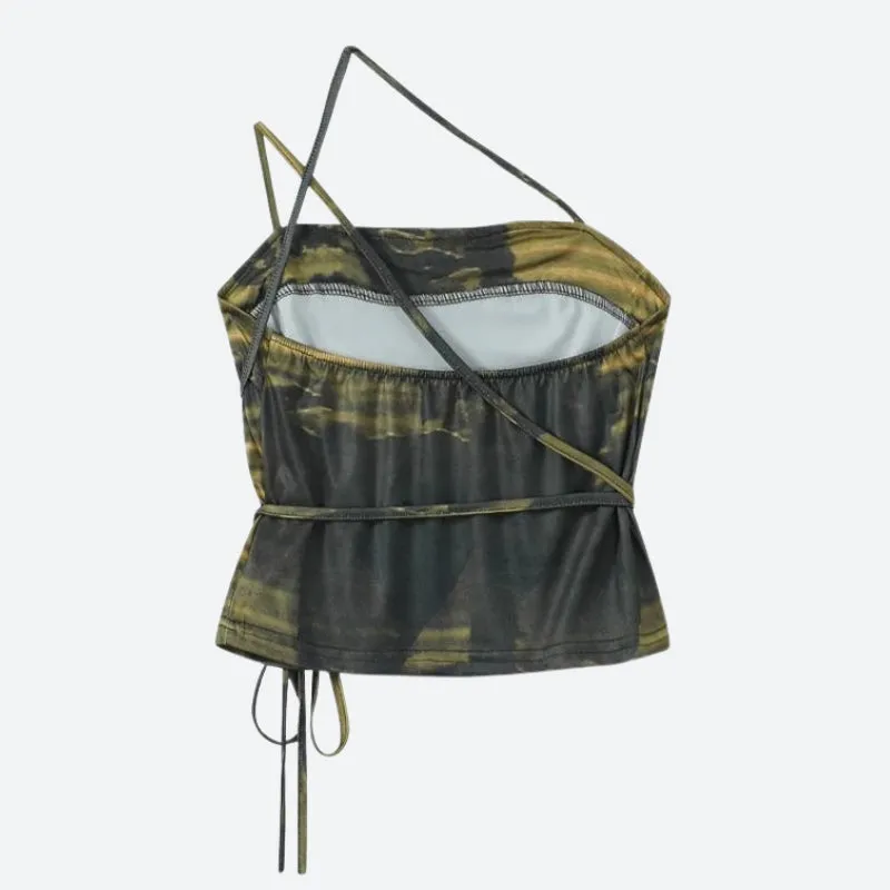 Grunge Snake Lace Up Top