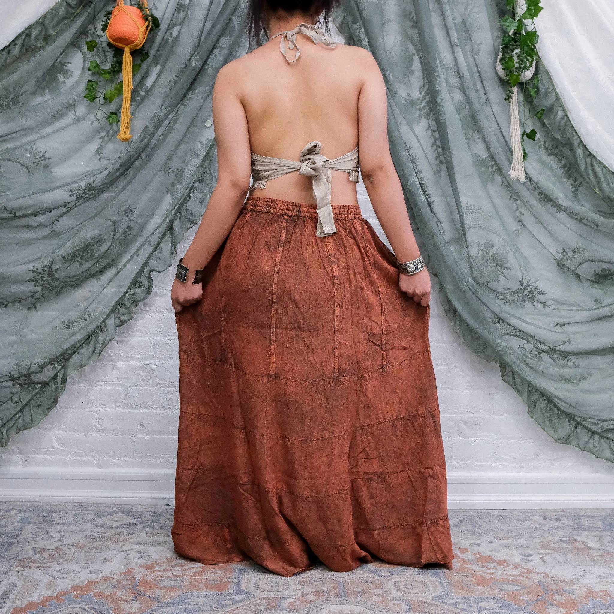 Hand Embroidery Flowy Skirt