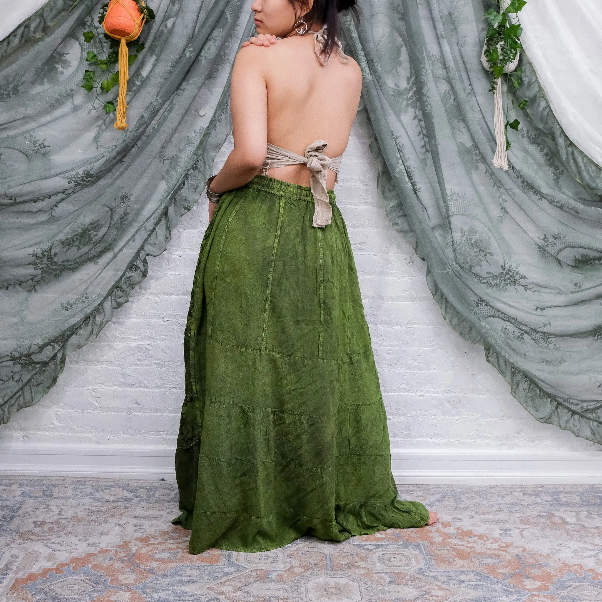 Hand Embroidery Flowy Skirt