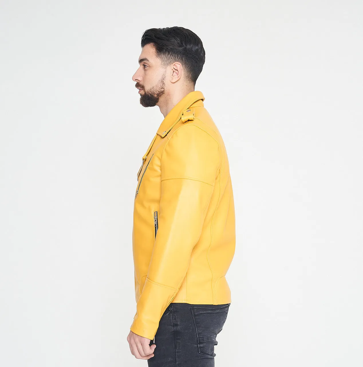 Inferno Yellow Motorcycle Leather Jacket