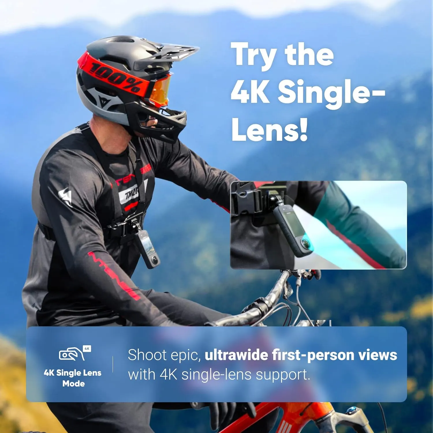 Insta360 X3 Waterproof 360 Action Camera (48MP Sensors, 5.7K 360 Active HDR Video, 72MP 360 Photo, 4K Single-Lens)