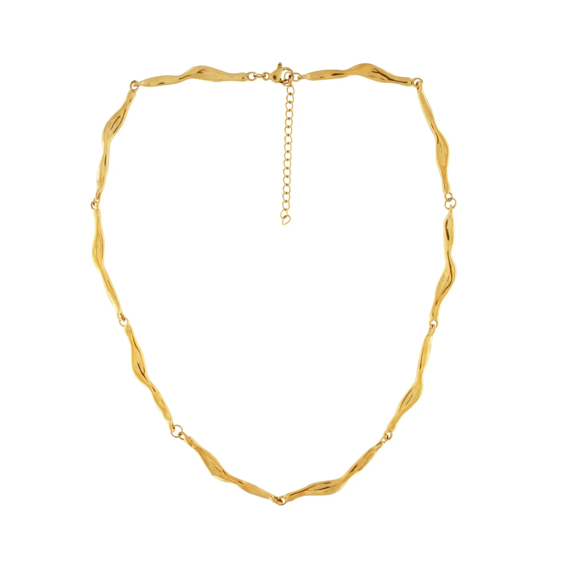 Joy Waterproof Short Organic Link Necklace 18K Gold Plating