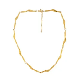 Joy Waterproof Short Organic Link Necklace 18K Gold Plating