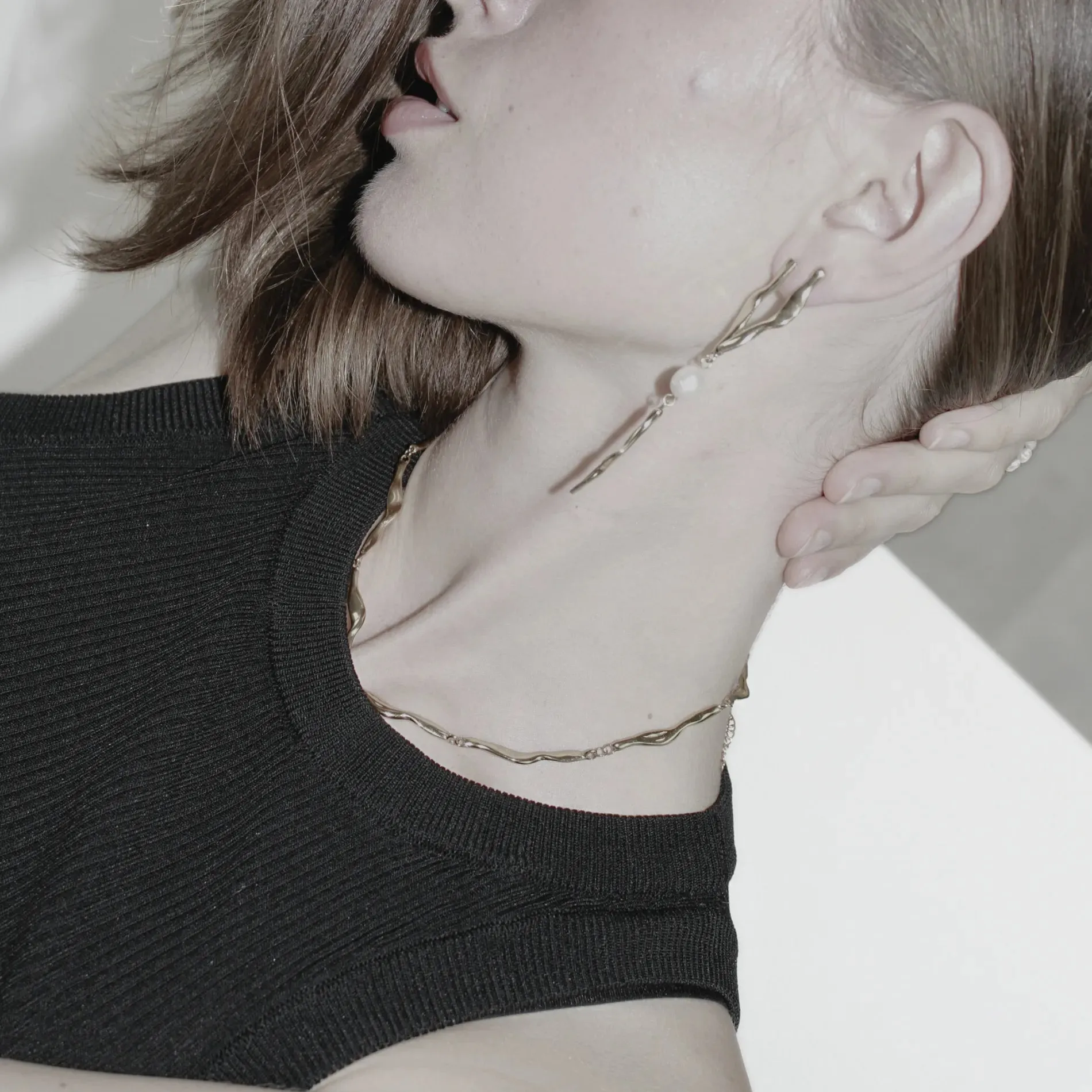 Joy Waterproof Short Organic Link Necklace 18K Gold Plating