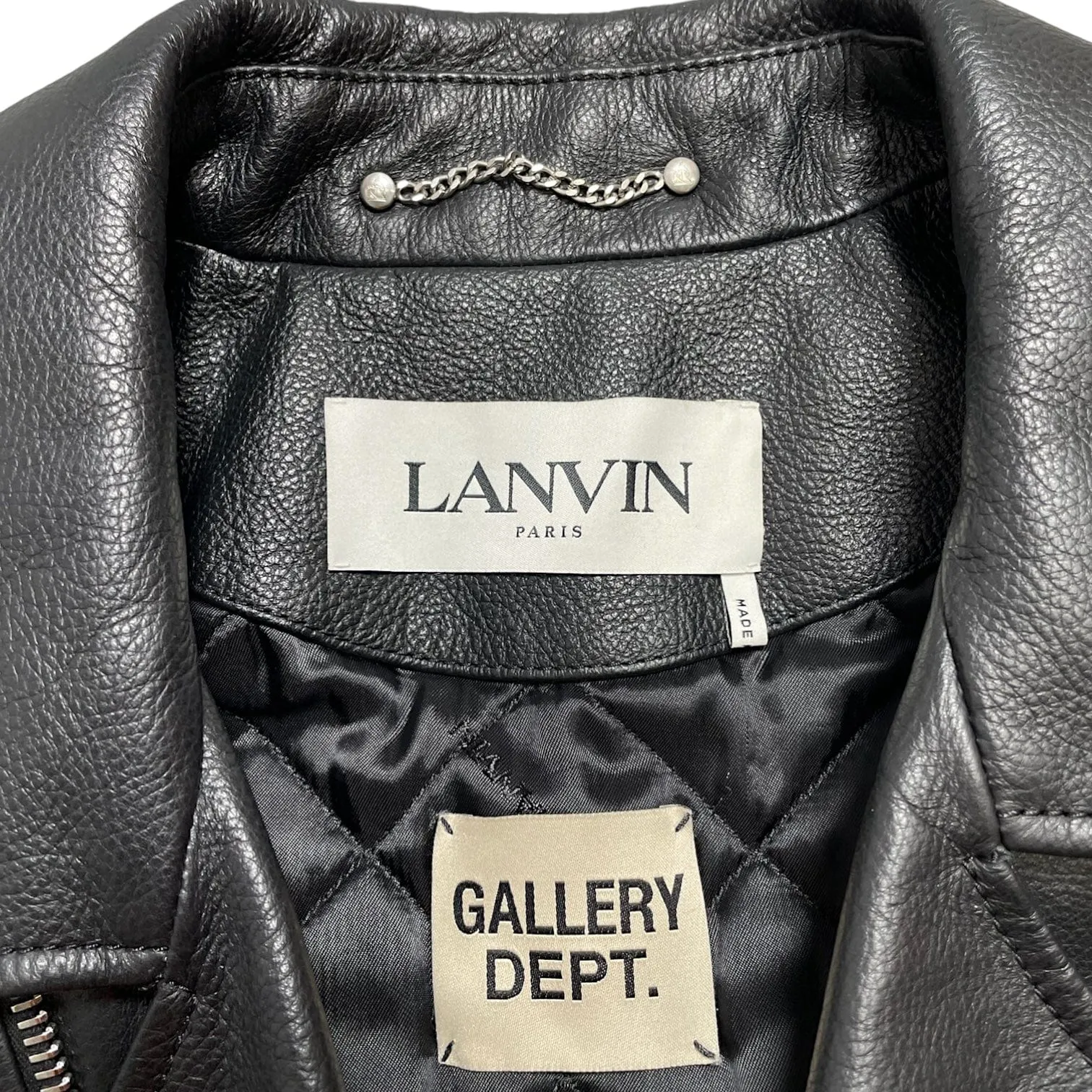 Lanvin x Gallery Dept. Leather Biker Jacket Black Pre-Owned