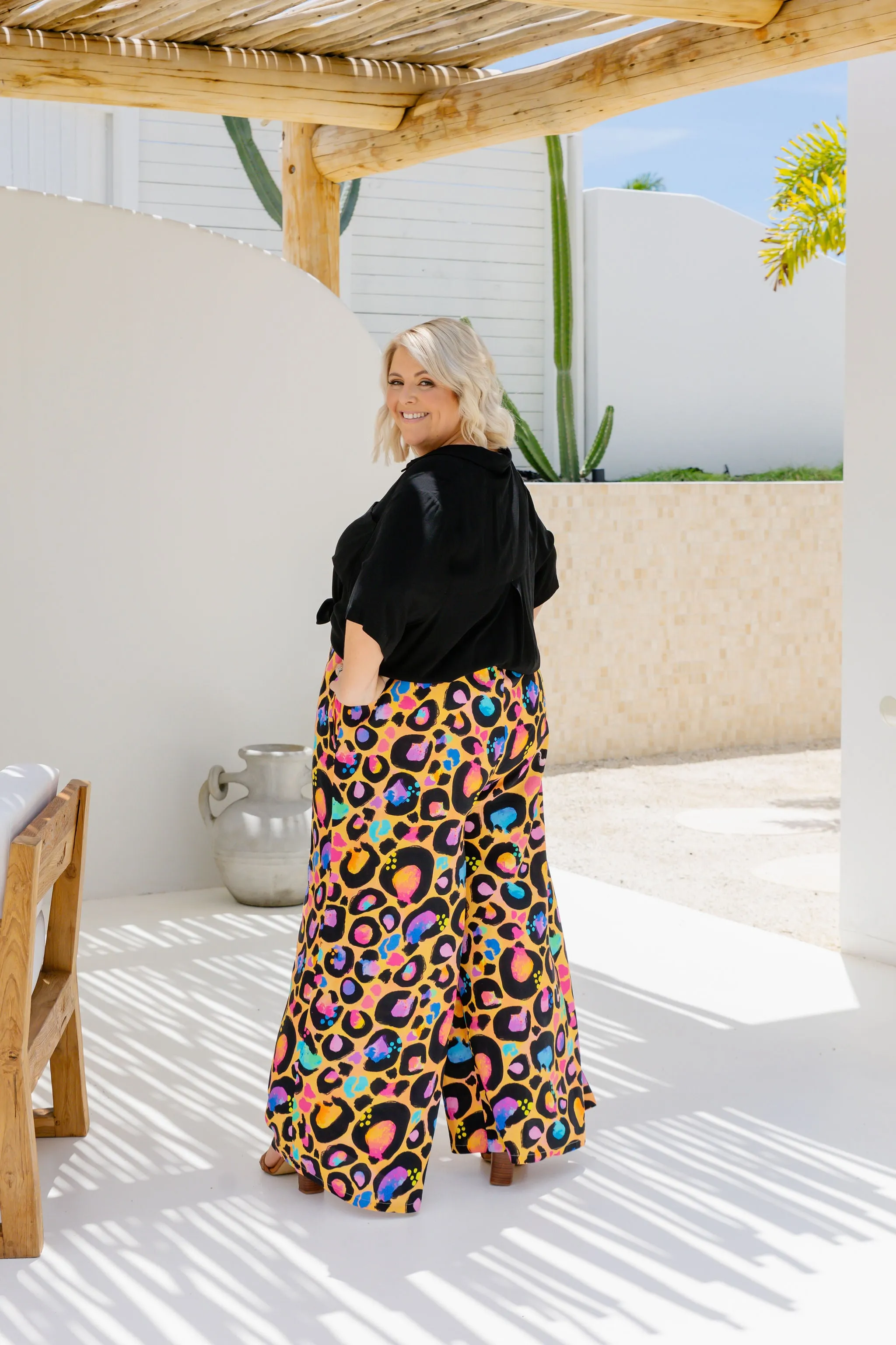 Larsa Wide Leg Pants in Passion Leopard by Kasey Rainbow