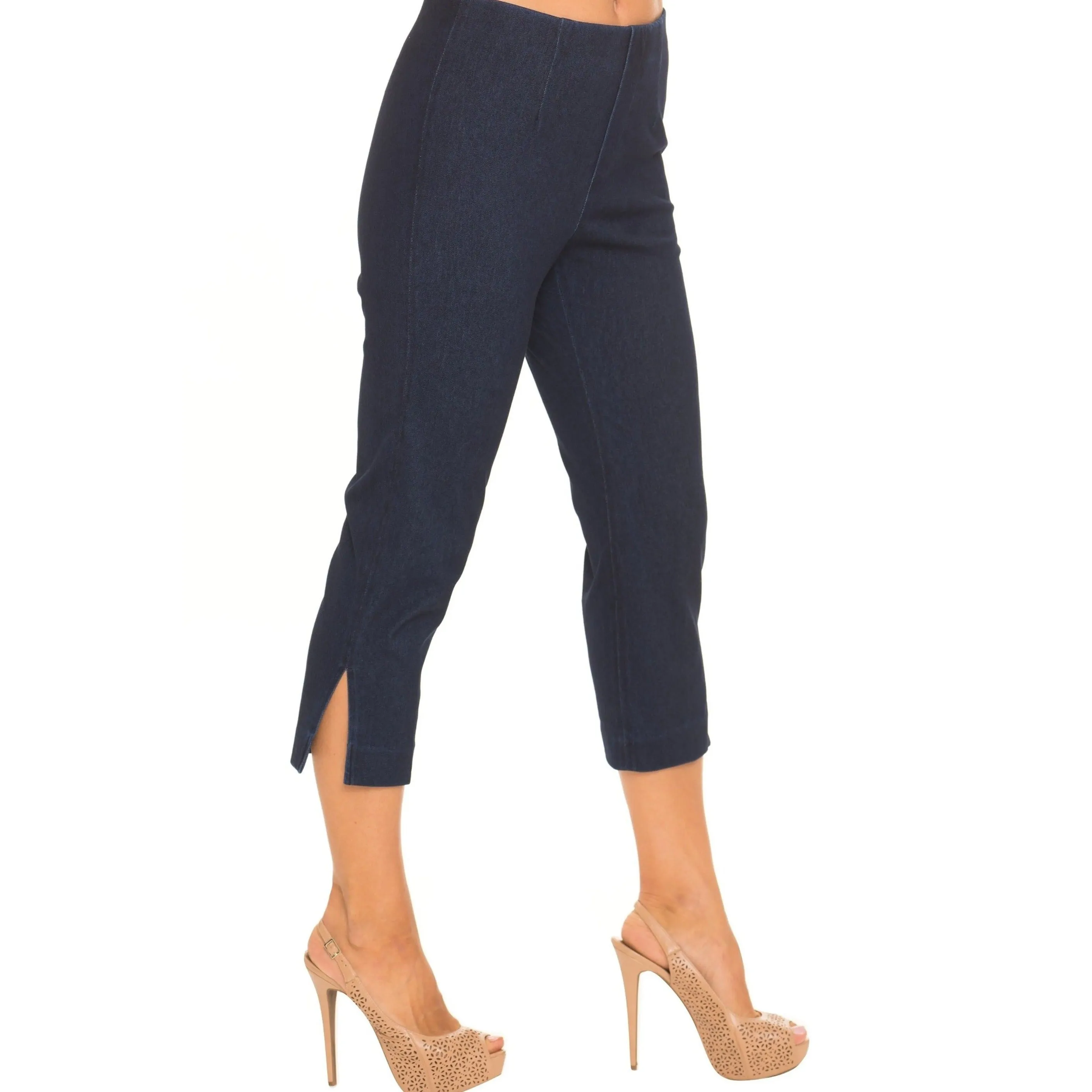 Lior Paris "Sidney" Pull-On Capri in Dark Denim Blue - Sidney-DDN