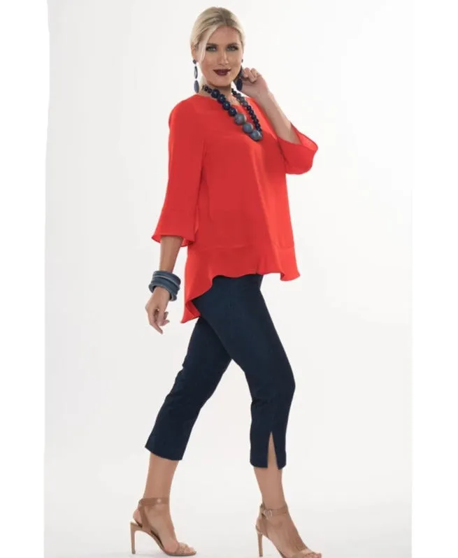 Lior Paris "Sidney" Pull-On Capri in Dark Denim Blue - Sidney-DDN