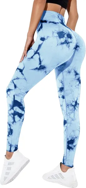 Litthing Scrunch Butt Leggings, Tie Dye Seamless Leggings for Women, Butt Lifting Workout High Waist Yoga Pants