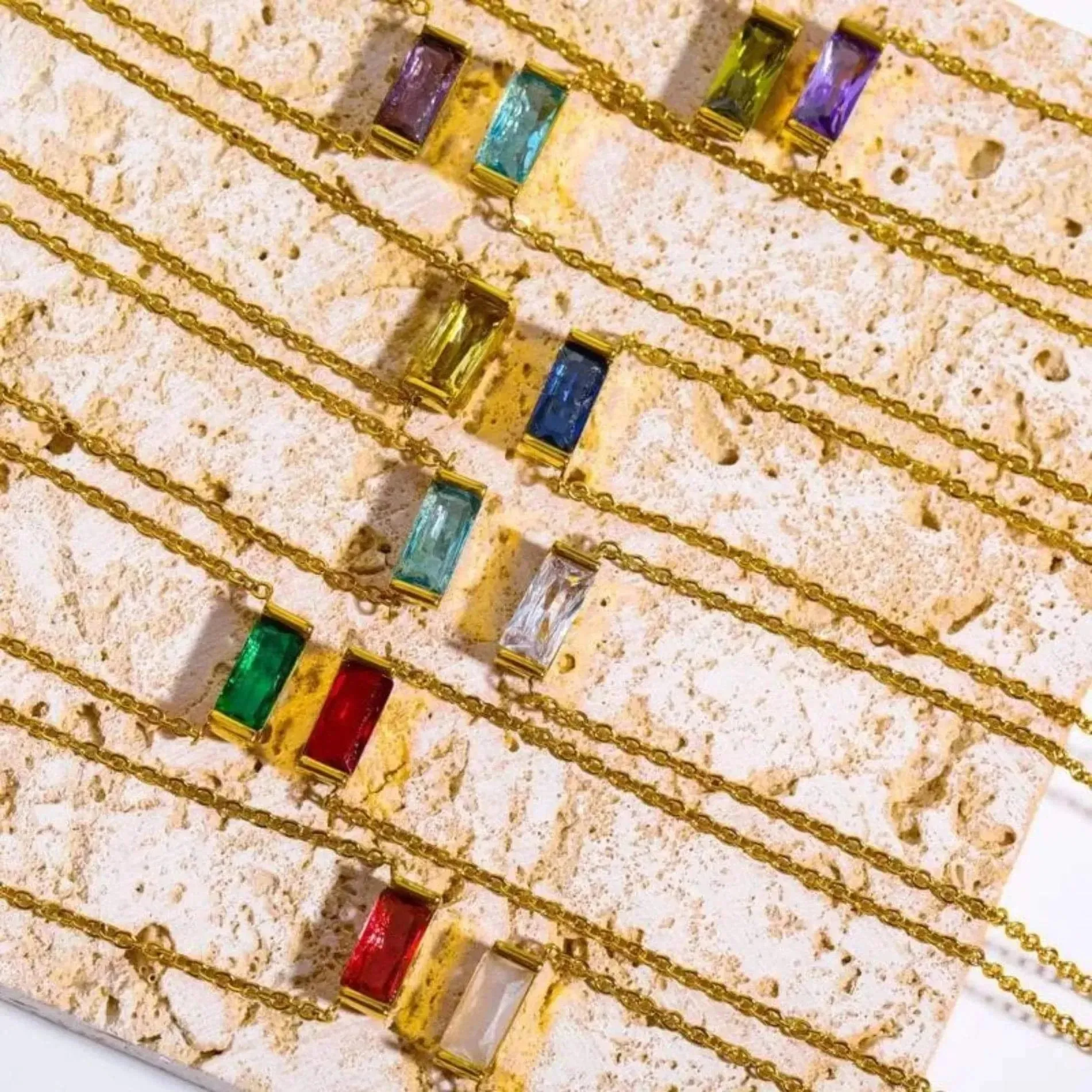 Love Waterproof Birthstone NOVEMBER Necklace 18K Gold Plating