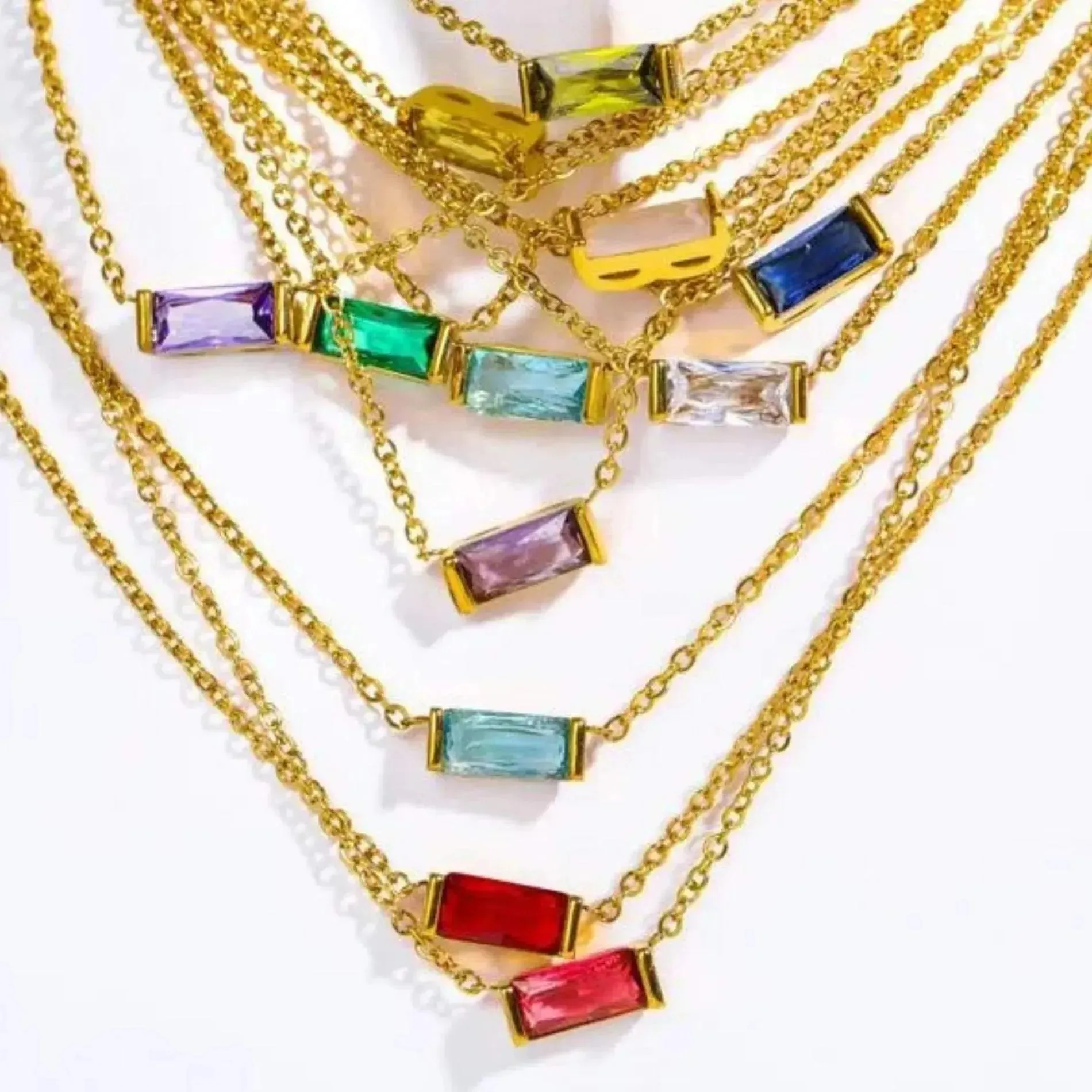 Love Waterproof Birthstone NOVEMBER Necklace 18K Gold Plating