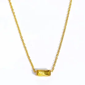 Love Waterproof Birthstone NOVEMBER Necklace 18K Gold Plating