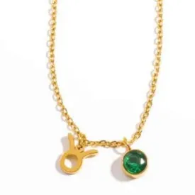 Love Waterproof May & Taurus Necklace Gold Plating