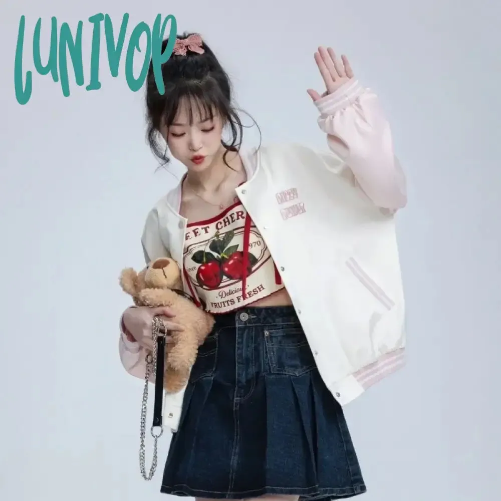 Lunivop  Chic Fashion Women Casual Japanese Sweet Cherry Print Slim Camisole Summer Bow Lace Up Thin Sxey Crop Y2k Tops Mujer
