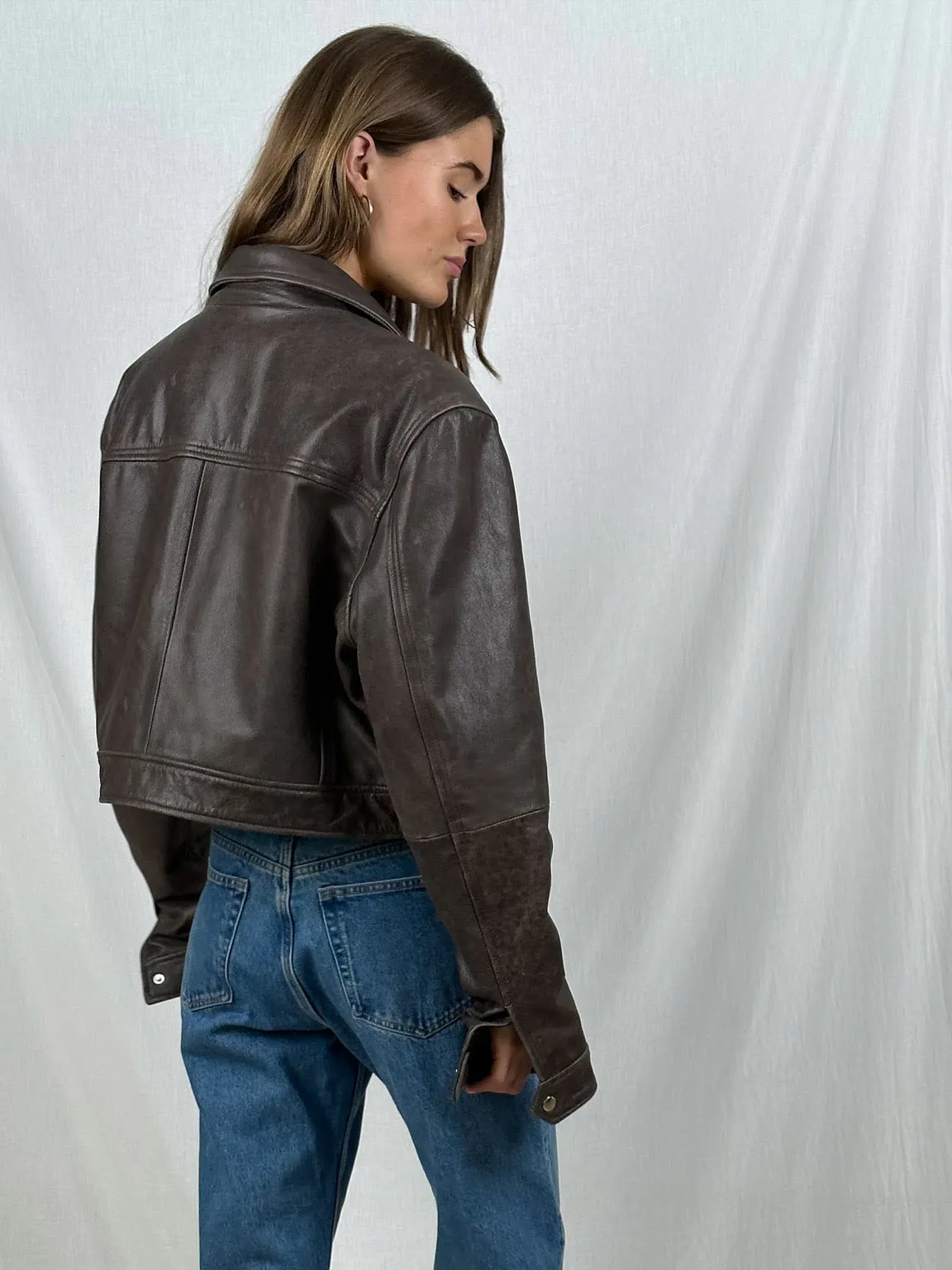 LYLE LEATHER JACKET - BROWN