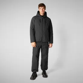 Man's hooded parka Benedict in black