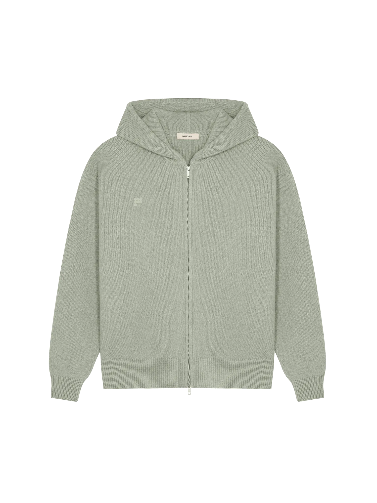 Mens DNA Recycled Cashmere Zipped Hoodie—moss green
