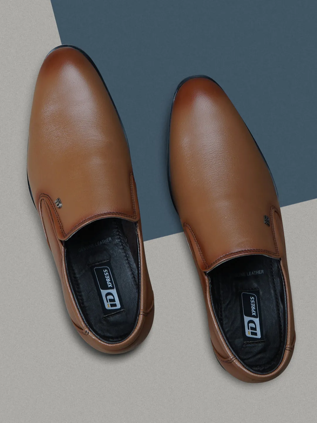 Men's Tan Round Toe Slip On Formal (ID6022)