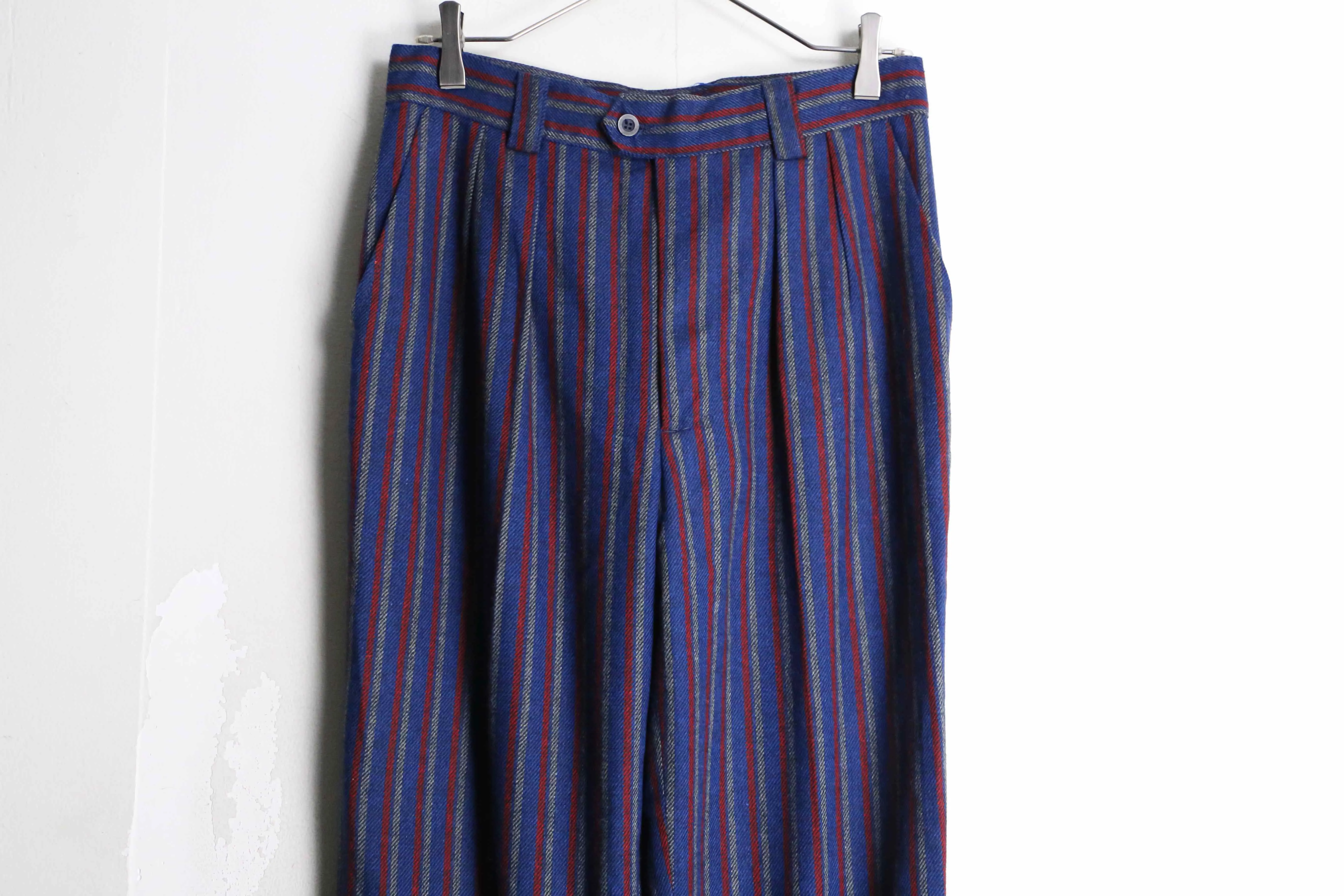 multi color stripe 2tuck slacks