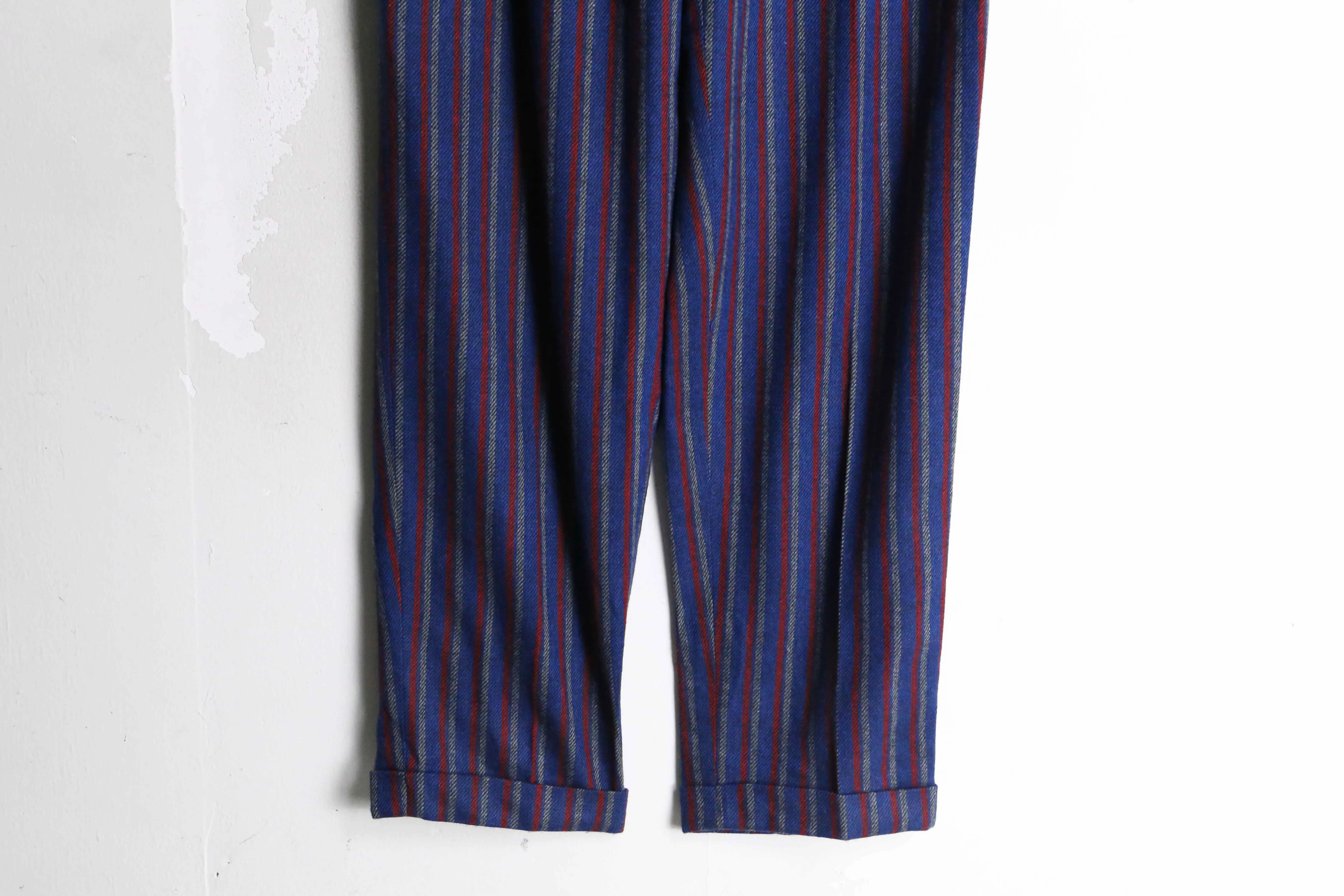 multi color stripe 2tuck slacks