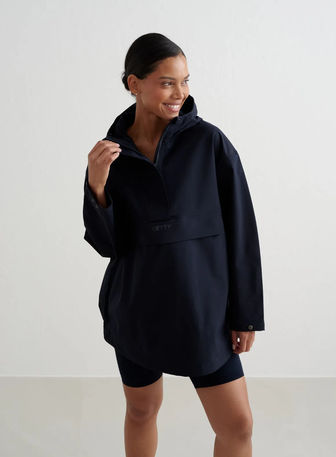 Navy Waterproof Oversized Anorak