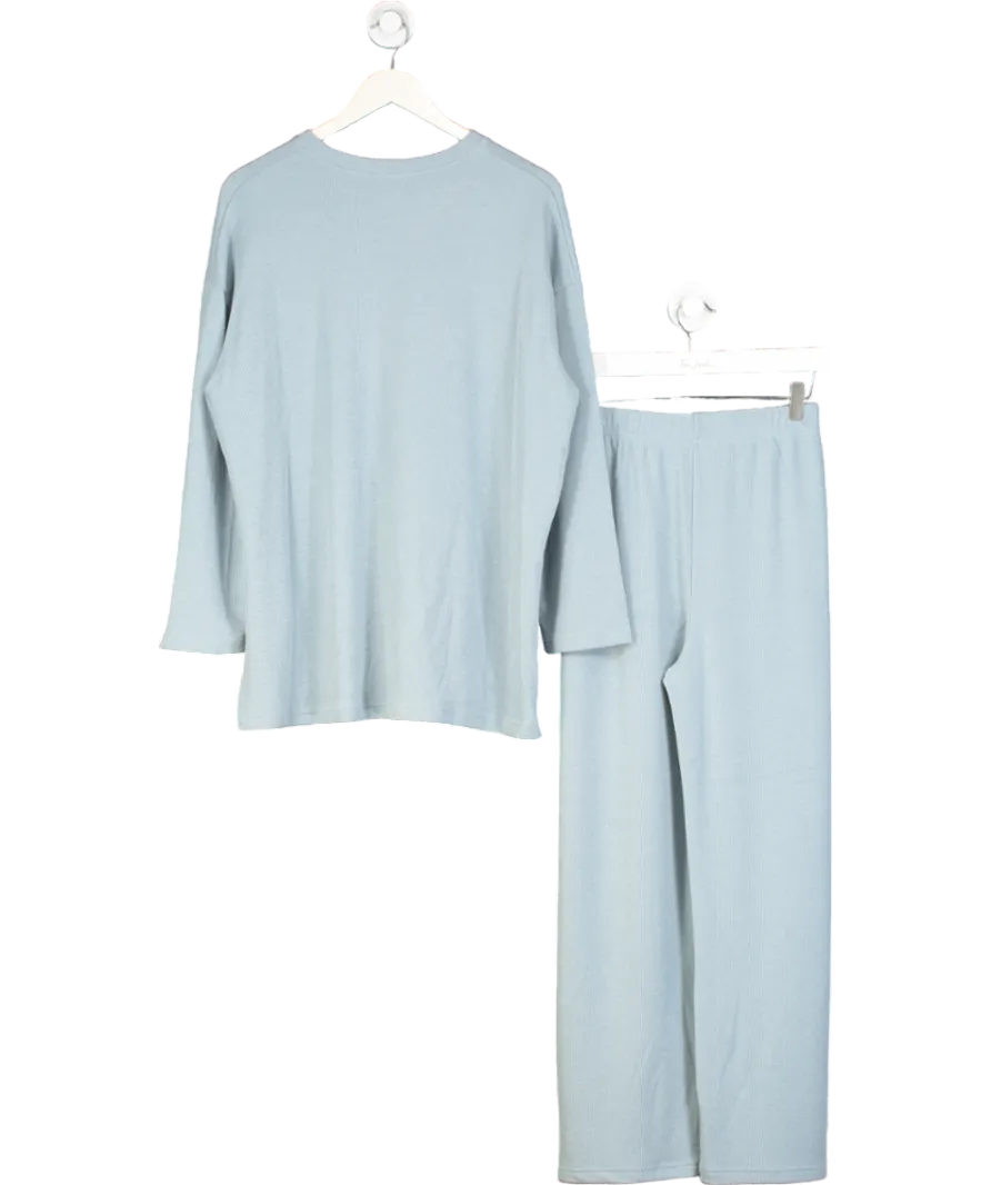 Olive Clothing Blue Slouch Tee & Wide Trousers Set One Size