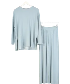 Olive Clothing Blue Slouch Tee & Wide Trousers Set One Size