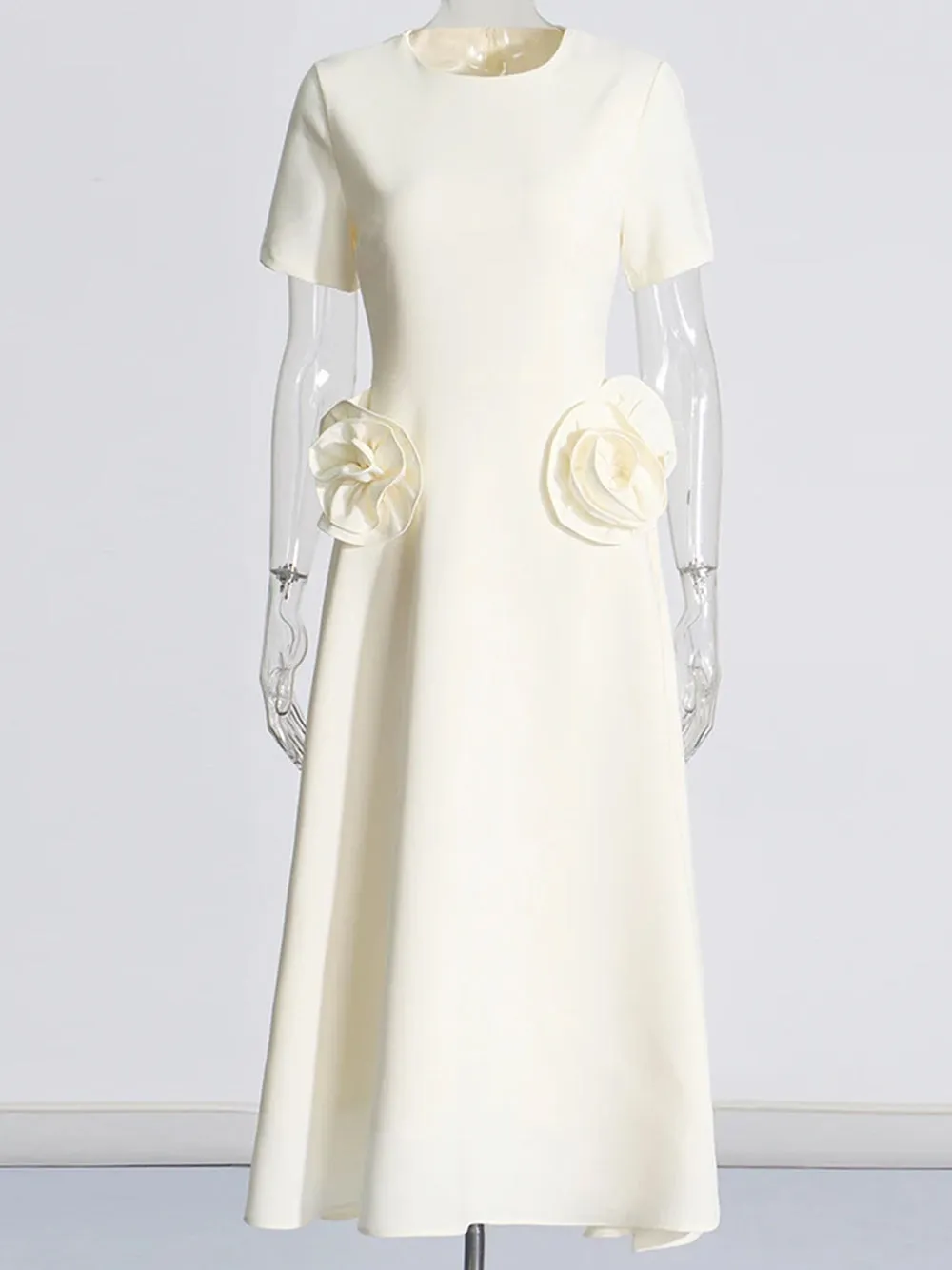 ORCHESTA Roses Midi Dress in Cream