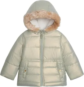 OSHKOSH B'GOSH Baby Girls' Warm Winter Parka Coat with Faux Fur Sherpa-Lined Hood