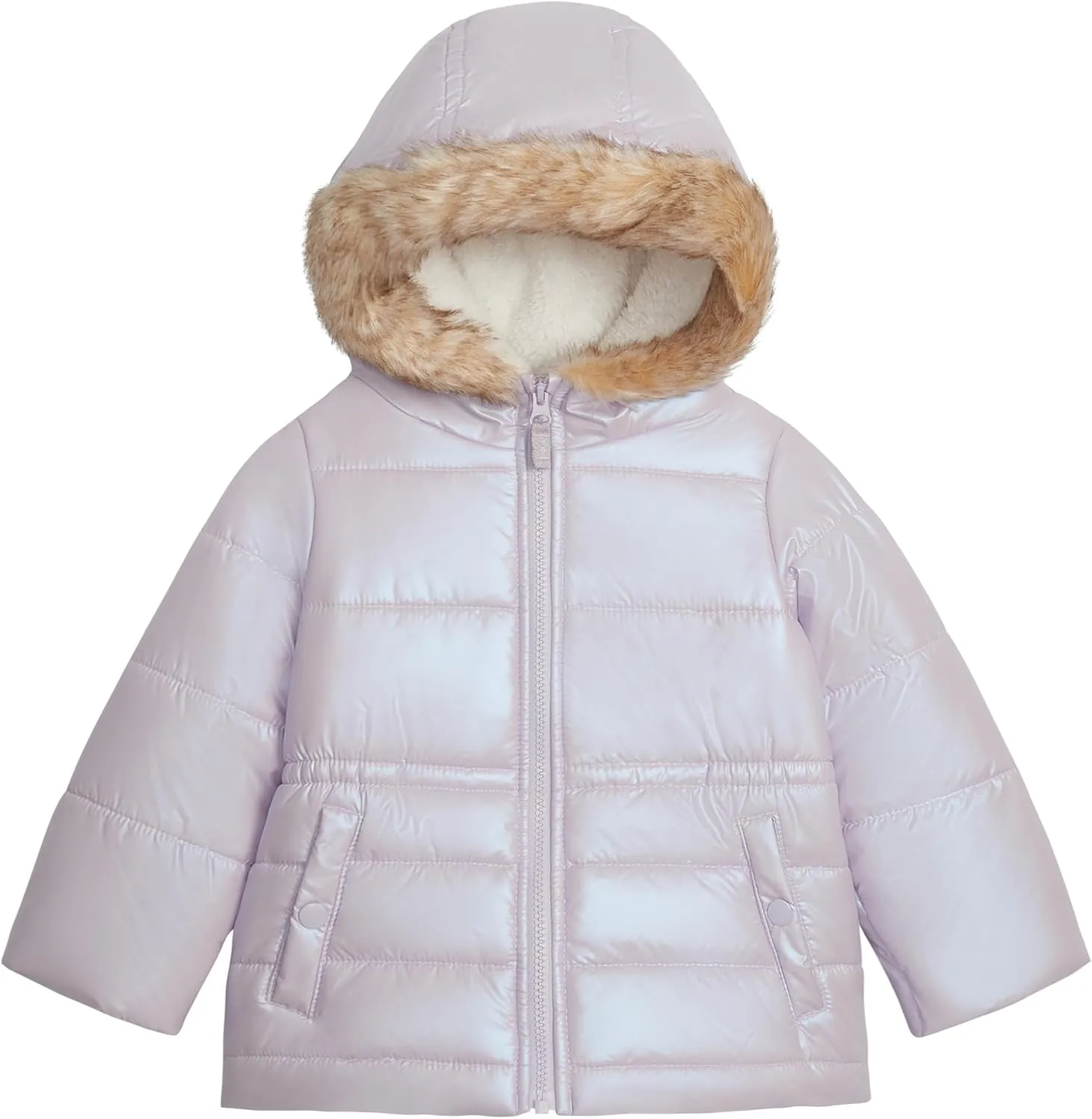 OSHKOSH B'GOSH Baby Girls' Warm Winter Parka Coat with Faux Fur Sherpa-Lined Hood