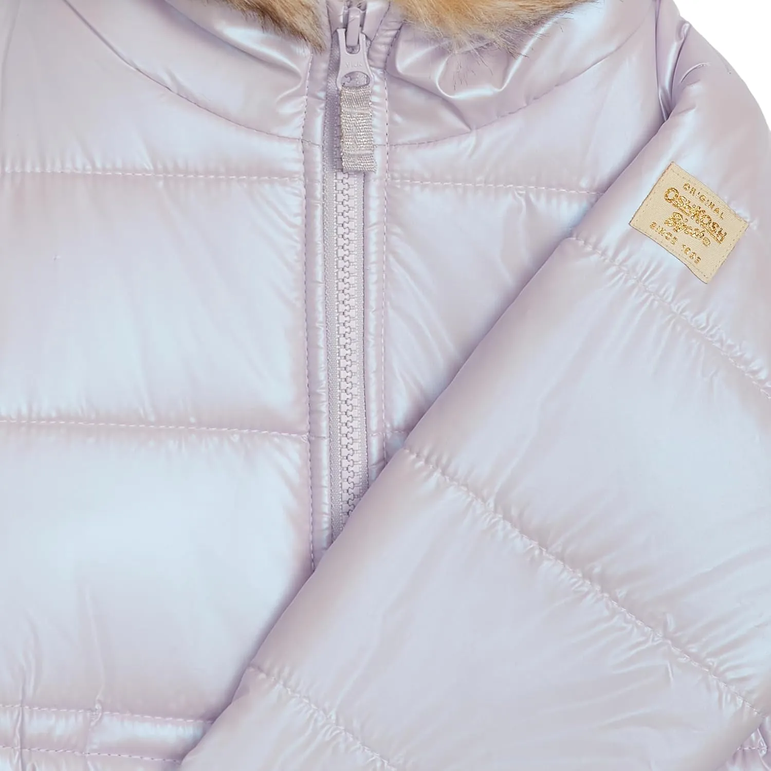 OSHKOSH B'GOSH Baby Girls' Warm Winter Parka Coat with Faux Fur Sherpa-Lined Hood