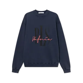 Outline Logo Crewneck Washed - Navy