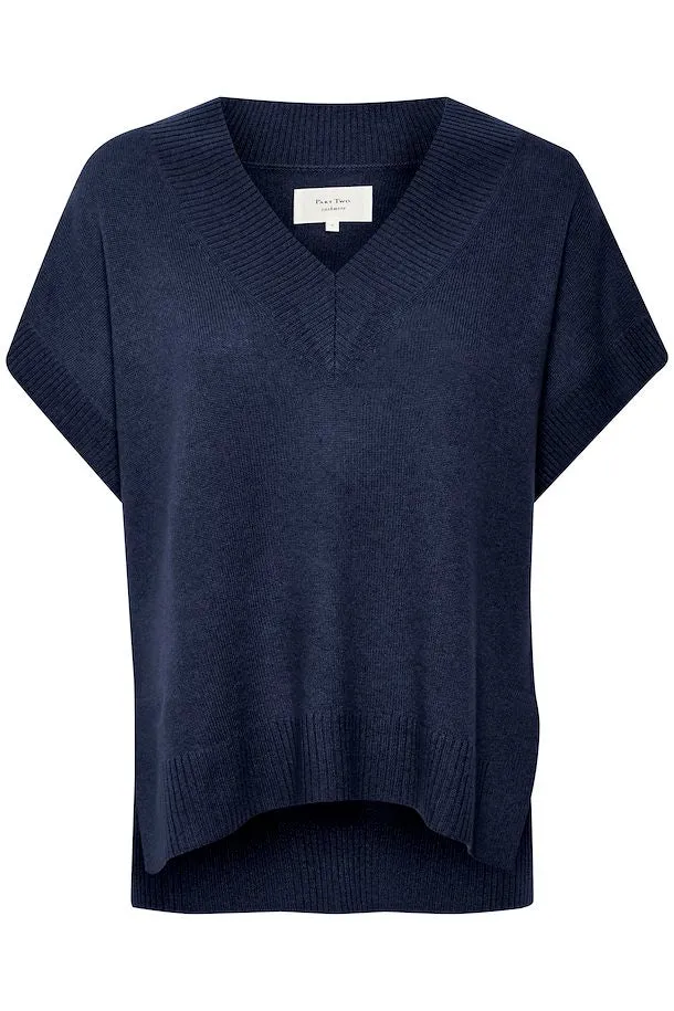PART TWO HEVIN CASHMERE VEST NIGHT SKY