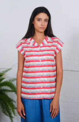 Phyllis Top in Bikes Print