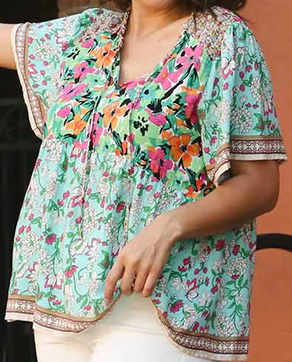 PLUS Mixed Print Boxy Cut Top
