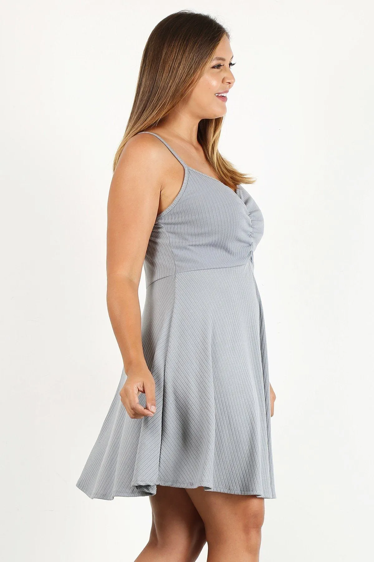 Plus Size Sleeveless Solid Print Short Dress